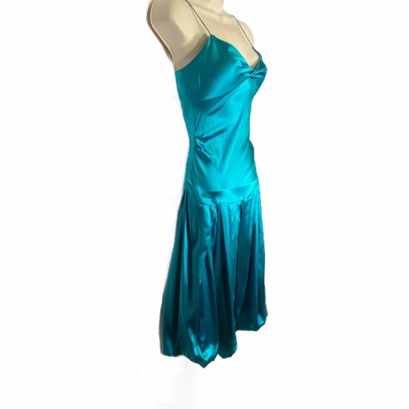 🚫SOLD🚫DVF Tasya Teal Silk Slip Dress - Picture 3 of 10